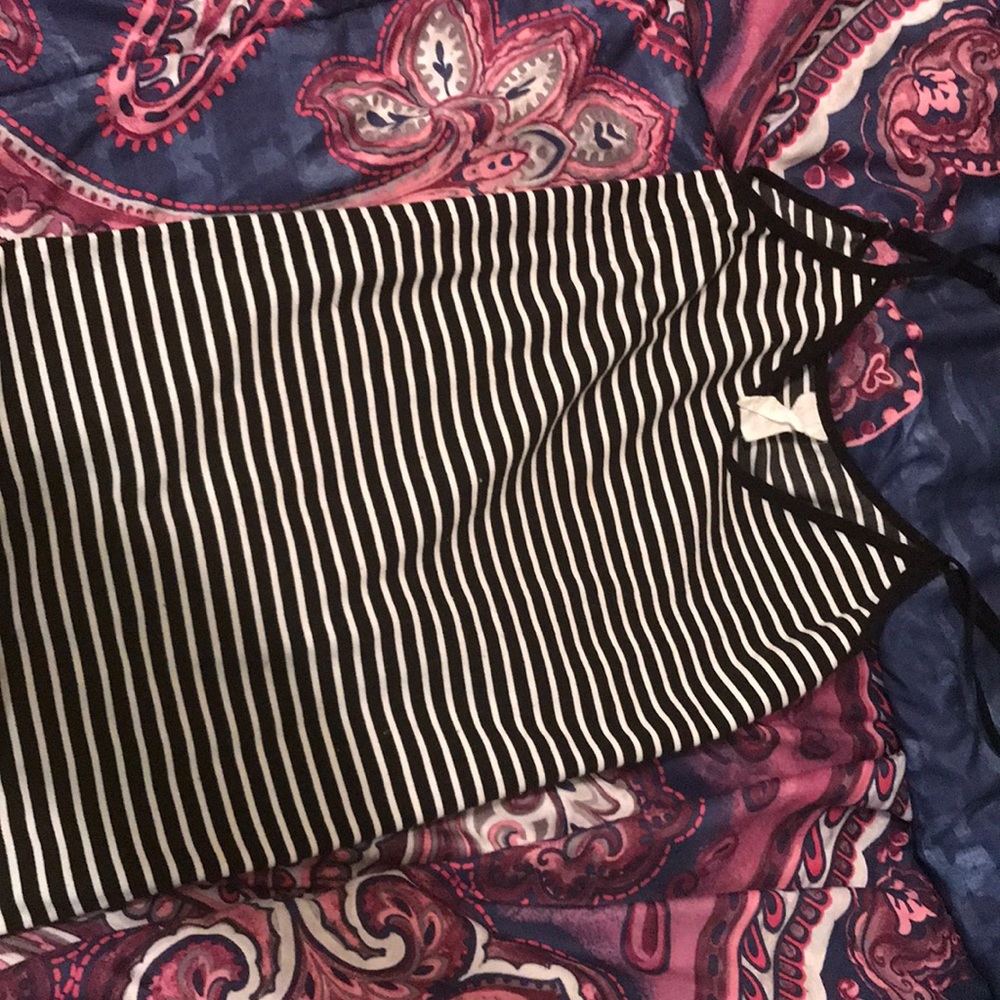 Black and white striped tank top